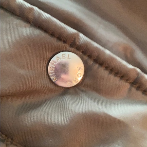 Michael Kors Olive Hooded Chevron Puffer Coat - Picture 6 of 7